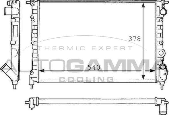 Autogamma 100869 - Радіатор, охолодження двигуна autocars.com.ua