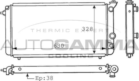 Autogamma 100873 - Радіатор, охолодження двигуна autocars.com.ua