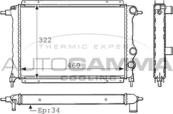 Autogamma 100874 - Радіатор, охолодження двигуна autocars.com.ua