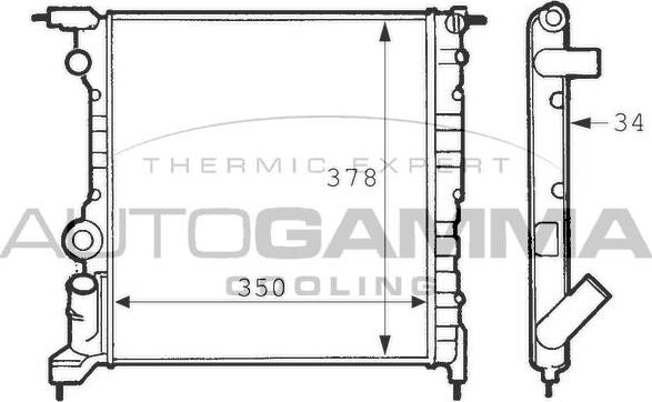 Autogamma 100883 - Радіатор, охолодження двигуна autocars.com.ua