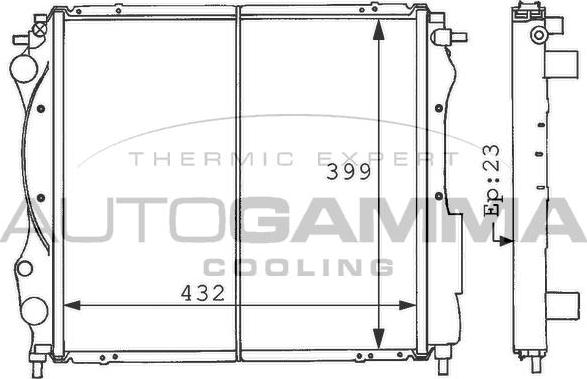 Autogamma 100884 - Радіатор, охолодження двигуна autocars.com.ua