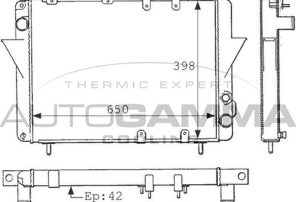 Autogamma 100900 - Радіатор, охолодження двигуна autocars.com.ua
