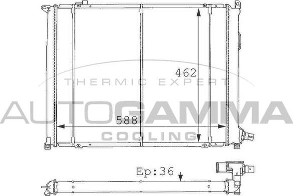 Autogamma 100909 - Радіатор, охолодження двигуна autocars.com.ua