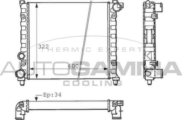 Autogamma 100954 - Радіатор, охолодження двигуна autocars.com.ua