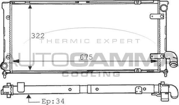 Autogamma 100961 - Радіатор, охолодження двигуна autocars.com.ua