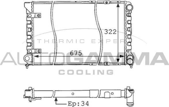 Autogamma 100962 - Радіатор, охолодження двигуна autocars.com.ua