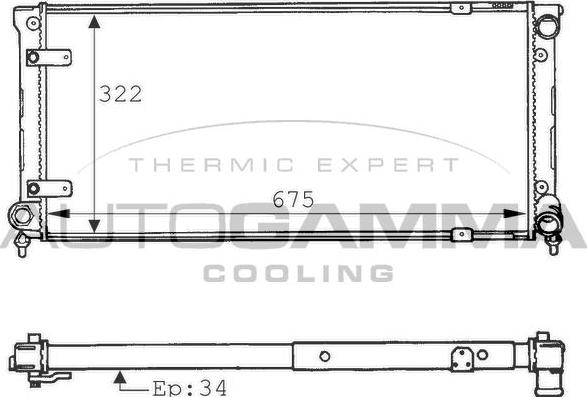 Autogamma 100963 - Радіатор, охолодження двигуна autocars.com.ua