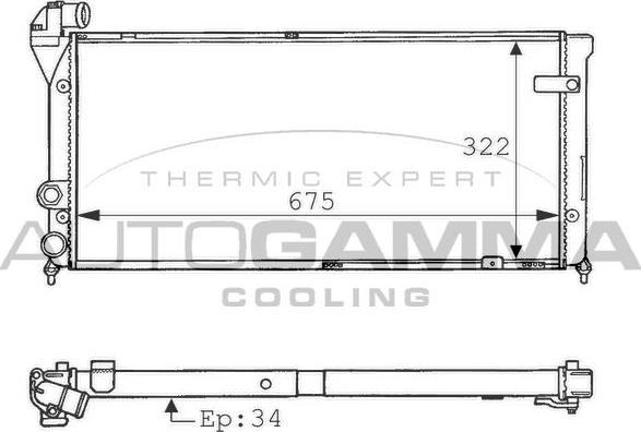 Autogamma 100964 - Радіатор, охолодження двигуна autocars.com.ua