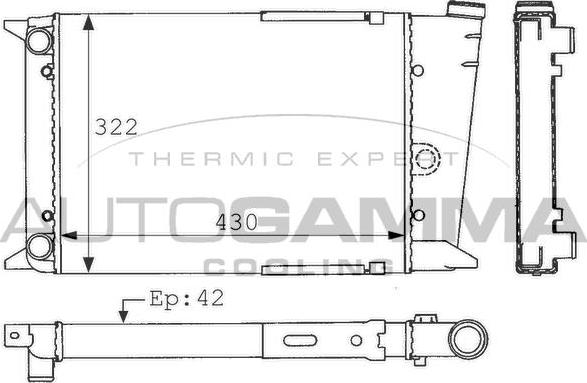 Autogamma 101043 - Радіатор, охолодження двигуна autocars.com.ua