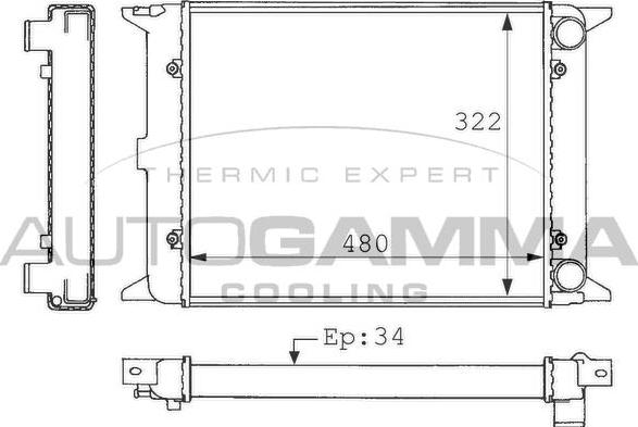 Autogamma 101047 - Радіатор, охолодження двигуна autocars.com.ua