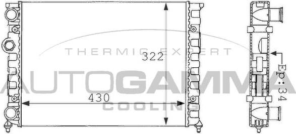 Autogamma 101055 - Радіатор, охолодження двигуна autocars.com.ua