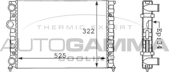 Autogamma 101056 - Радіатор, охолодження двигуна autocars.com.ua