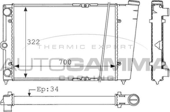 Autogamma 101065 - Радіатор, охолодження двигуна autocars.com.ua