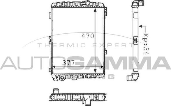 Autogamma 101068 - Радіатор, охолодження двигуна autocars.com.ua