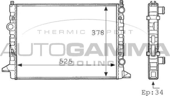 Autogamma 101076 - Радіатор, охолодження двигуна autocars.com.ua