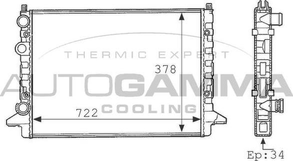 Autogamma 101077 - Радиатор, охлаждение двигателя autodnr.net