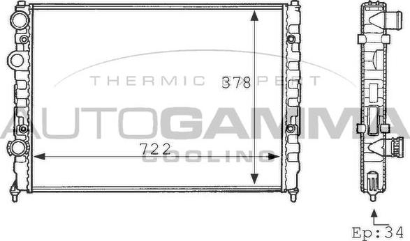 Autogamma 101078 - Радіатор, охолодження двигуна autocars.com.ua