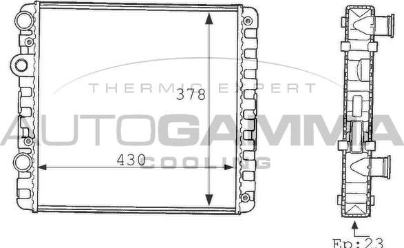 Autogamma 101080 - Радіатор, охолодження двигуна autocars.com.ua