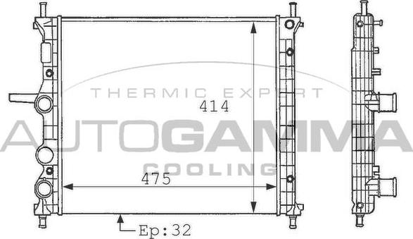 Autogamma 101167 - Радіатор, охолодження двигуна autocars.com.ua