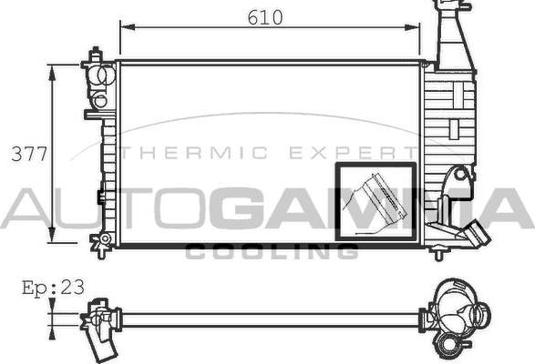 Autogamma 101175 - Радіатор, охолодження двигуна autocars.com.ua