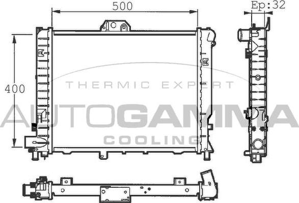 Autogamma 101394 - Радіатор, охолодження двигуна autocars.com.ua