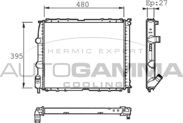 Autogamma 101422 - Радіатор, охолодження двигуна autocars.com.ua