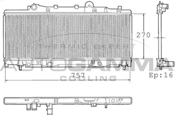 Autogamma 101423 - Радіатор, охолодження двигуна autocars.com.ua