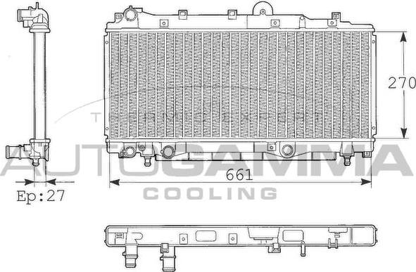 Autogamma 101427 - Радіатор, охолодження двигуна autocars.com.ua