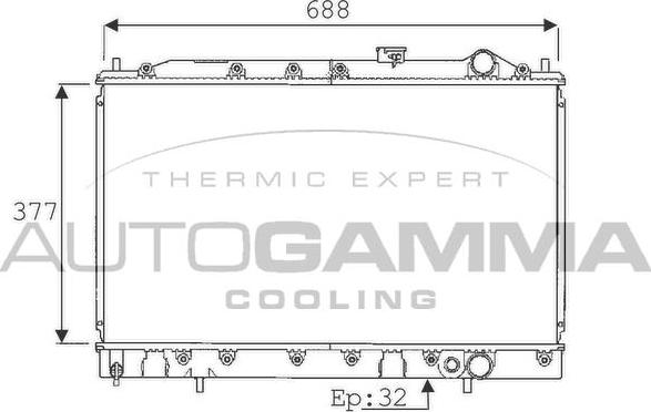 Autogamma 101433 - Радіатор, охолодження двигуна autocars.com.ua