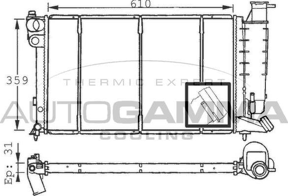 Autogamma 101473 - Радіатор, охолодження двигуна autocars.com.ua