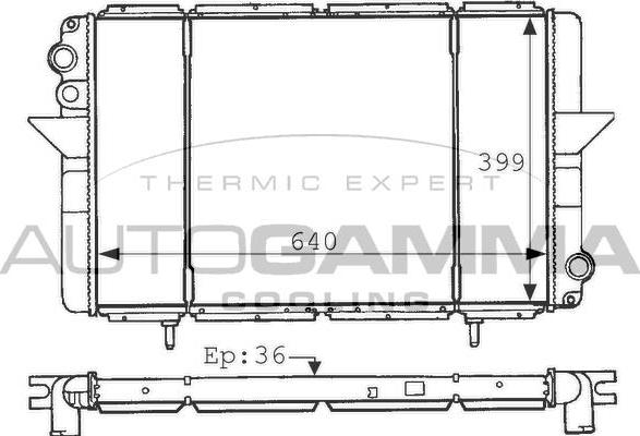 Autogamma 102852 - Радіатор, охолодження двигуна autocars.com.ua