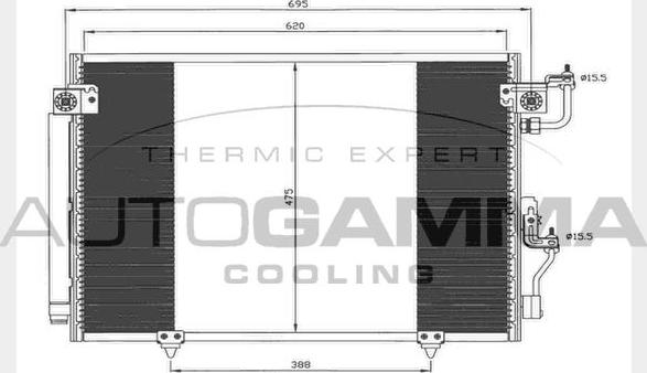 Autogamma 103487 - Конденсатор, кондиціонер autocars.com.ua