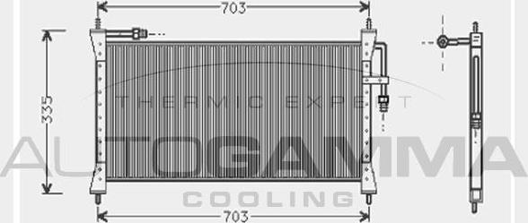 Autogamma 104302 - Конденсатор, кондиціонер autocars.com.ua