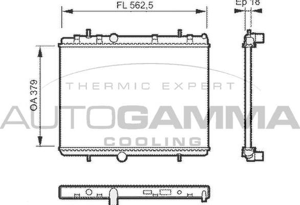 Autogamma 104498 - Радіатор, охолодження двигуна autocars.com.ua