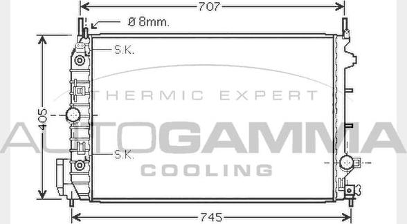 Autogamma 104504 - Радіатор, охолодження двигуна autocars.com.ua