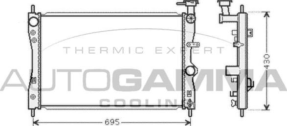 Autogamma 104554 - Радіатор, охолодження двигуна autocars.com.ua