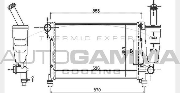 Autogamma 104635 - Радіатор, охолодження двигуна autocars.com.ua