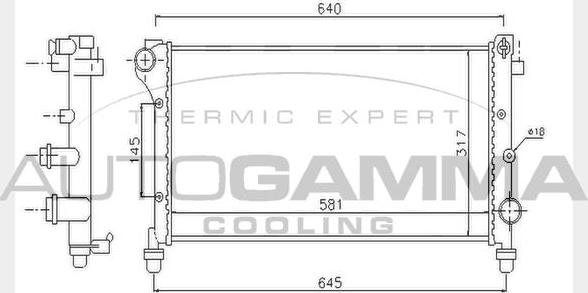 Autogamma 104636 - Радіатор, охолодження двигуна autocars.com.ua
