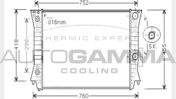 Autogamma 104747 - Радіатор, охолодження двигуна autocars.com.ua