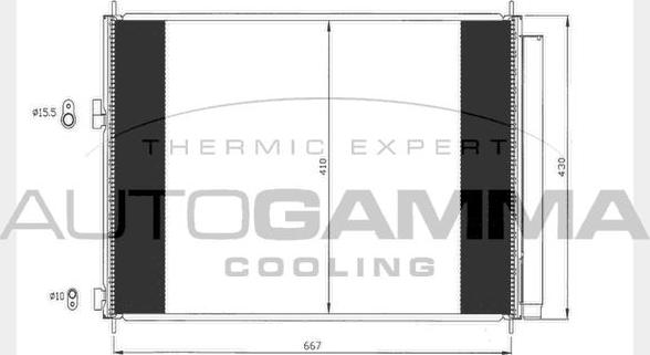 Autogamma 104767 - Конденсатор, кондиціонер autocars.com.ua