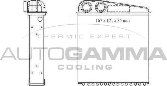 Autogamma 104820 - Теплообмінник, опалення салону autocars.com.ua