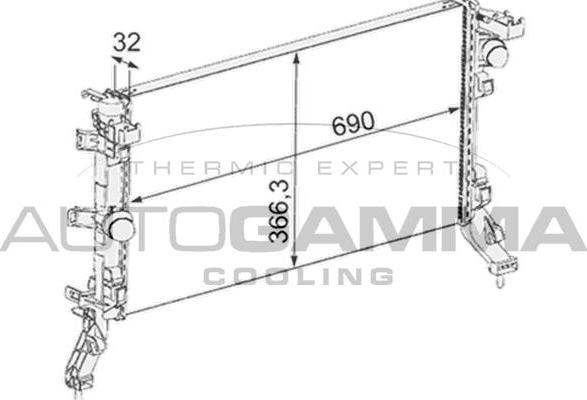 Autogamma 105092 - Радіатор, охолодження двигуна autocars.com.ua