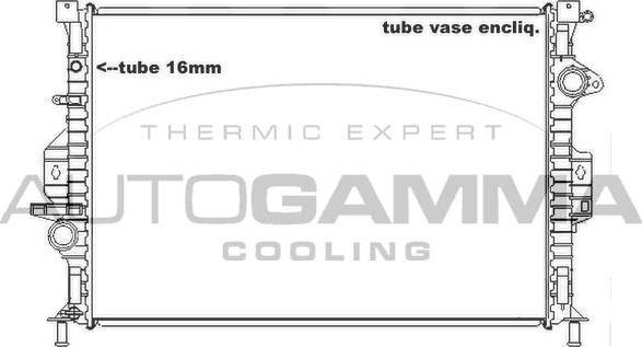 Autogamma 105161 - Радіатор, охолодження двигуна autocars.com.ua