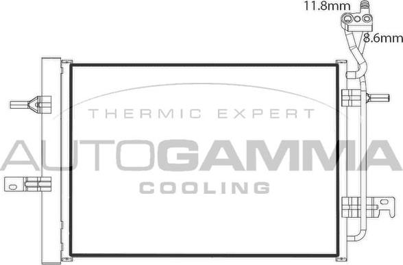 Autogamma 105827 - Конденсатор, кондиціонер autocars.com.ua