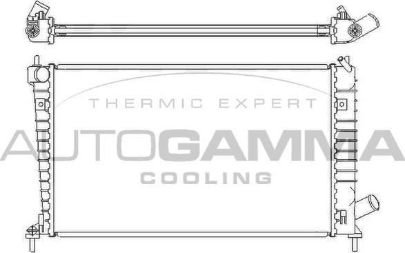 Autogamma 107050 - Радіатор, охолодження двигуна autocars.com.ua