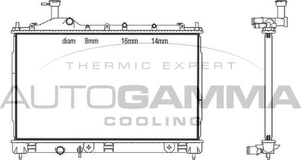 Autogamma 107568 - Радіатор, охолодження двигуна autocars.com.ua