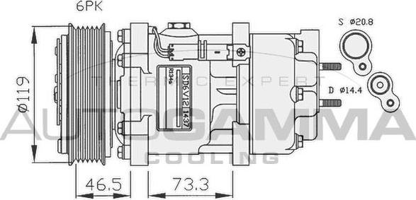 Autogamma 108020 - Компресор, кондиціонер autocars.com.ua