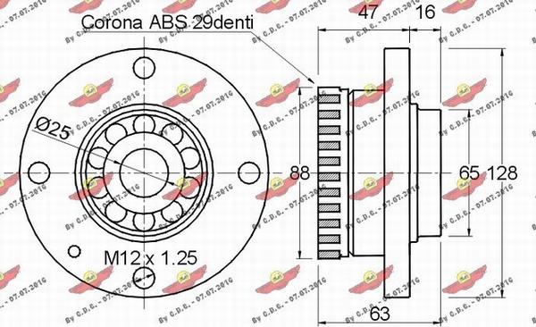 Autokit 01.367 - Комплект підшипника маточини колеса autocars.com.ua