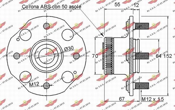 Autokit 01.378 - Комплект підшипника маточини колеса autocars.com.ua