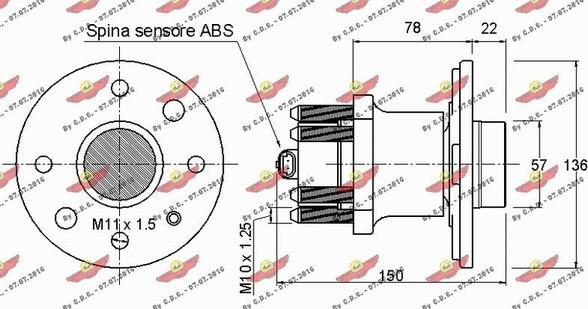 Autokit 01.873 - Комплект підшипника маточини колеса autocars.com.ua